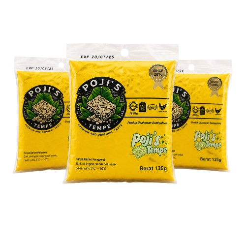 Tiga pek kuning Poji's Tempe