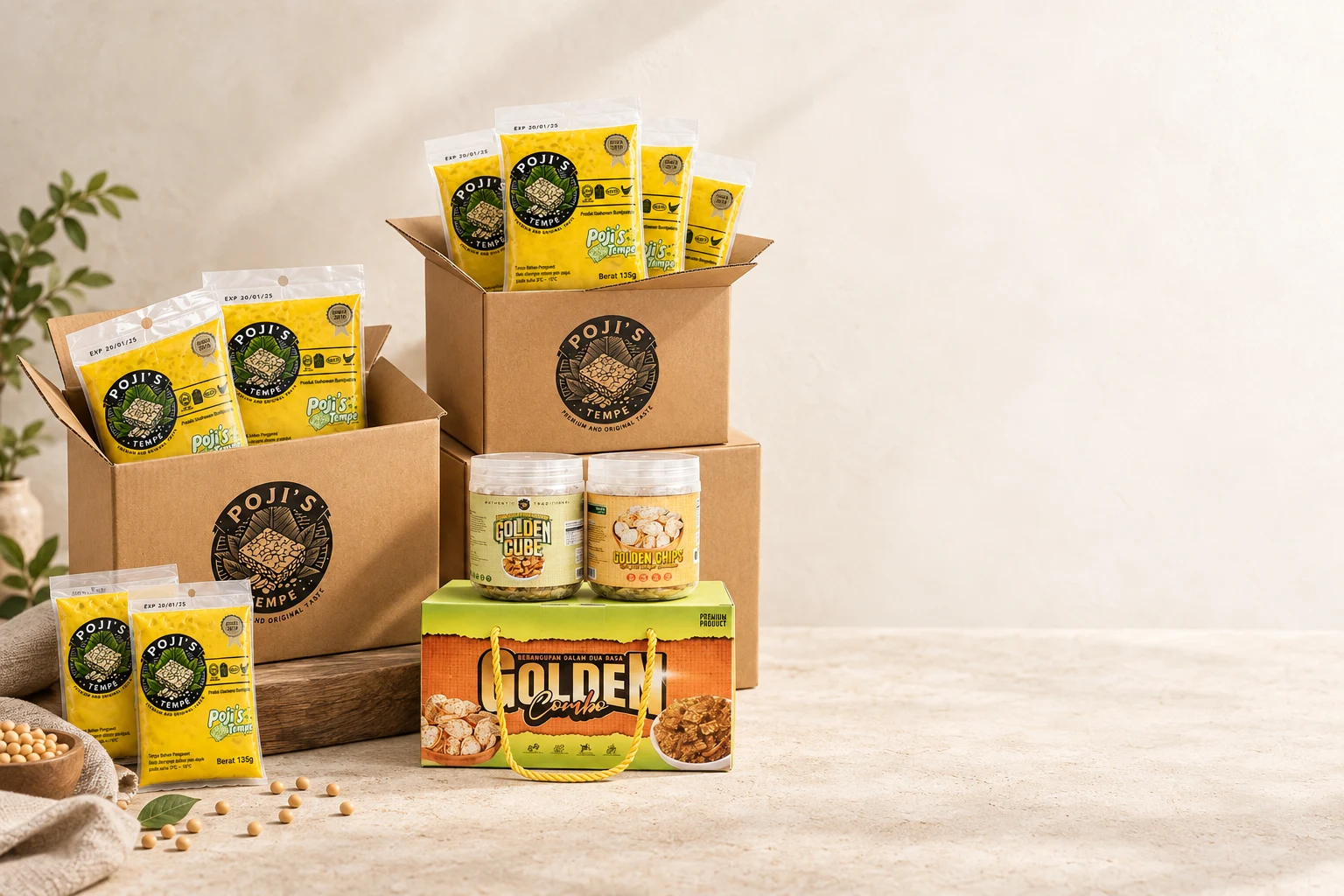 Pakej Combo Jimat, Premium dan Golden Combo Poji’s di atas batu krim